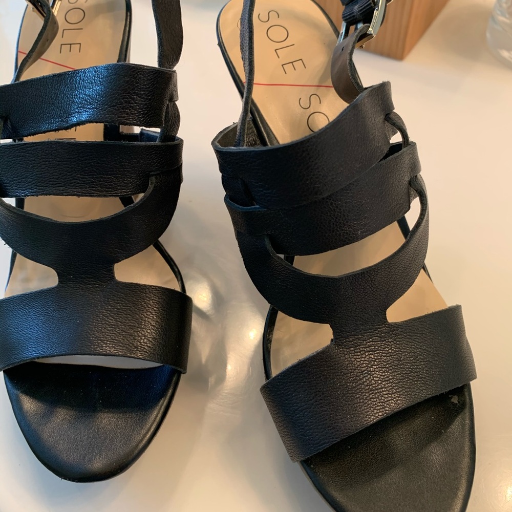 Black wedge sandal